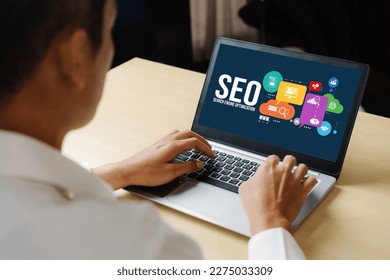 SEO search engine optimization for modish e-commerce and online retail business showing on computer screen
