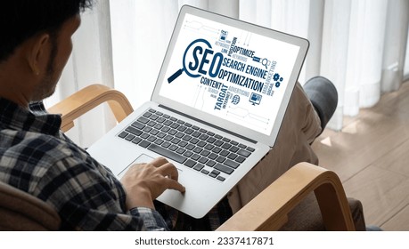SEO search engine optimization for modish e-commerce and online retail business showing on computer screen