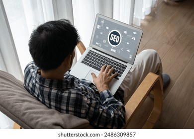 SEO search engine optimization for modish e-commerce and online retail business showing on computer screen