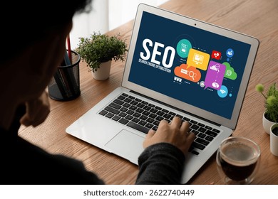 SEO search engine optimization for modish e-commerce and online retail business showing on computer screen