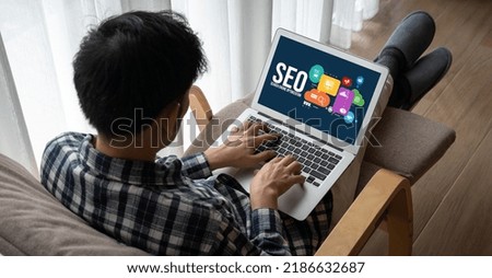 SEO search engine optimization for modish e-commerce and online retail business showing on computer screen