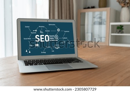 SEO search engine optimization for modish e-commerce and online retail business showing on computer screen
