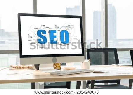 SEO search engine optimization for modish e-commerce and online retail business showing on computer screen