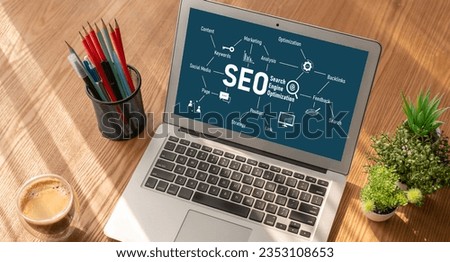 SEO search engine optimization for modish e-commerce and online retail business showing on computer screen