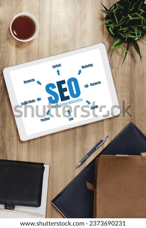 SEO search engine optimization for modish e-commerce and online retail business showing on computer screen