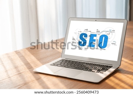 SEO search engine optimization for modish e-commerce and online retail business showing on computer screen