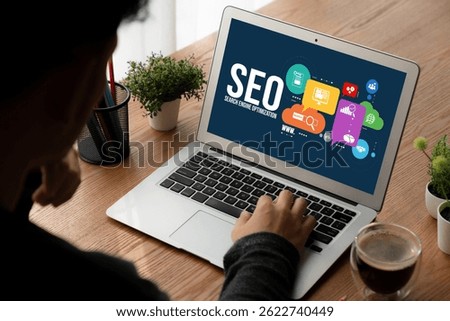 SEO search engine optimization for modish e-commerce and online retail business showing on computer screen
