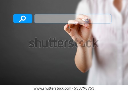 SEO - search engine optimization and web search concept with business woman