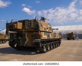 Seongnam, South Korea- Oct.15.2019: South Korean K9 Thunder 155mm Self-propelled Howitzer In ADEX 2019 Exibition