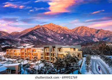 Seoraksan Mountains In Winter, South Korea.