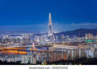 Seoul City at night South Korea - Powered by Shutterstock