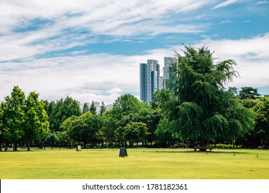 Seoul Forest Park With Modern Skyscrapers In Korea