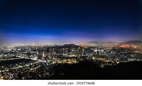 Seoul Inwangsan Mountain Night View