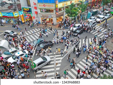 Seoul / Korea - June 21, 2008 : Sinchon District Street