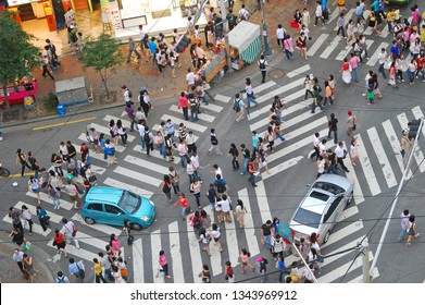 Seoul / Korea - June 21, 2008 : Sinchon District Street