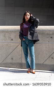 Seoul, Korea - Mar 24, 2019 : Street Style Snap From Seoul Fashion Week 2019 SS