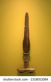 Seoul / Korea - November 29, 2017 : Gojoseon Age Copper Sword (National Museum Of Korea)