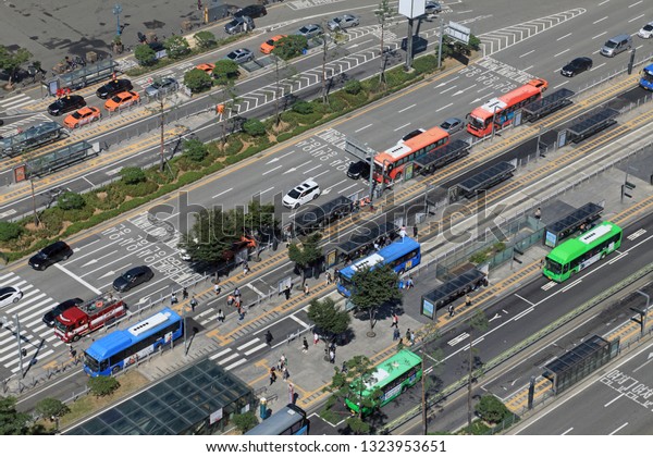 Seoul\
/ Korea - September 13, 2017 : Bus transfer\
center