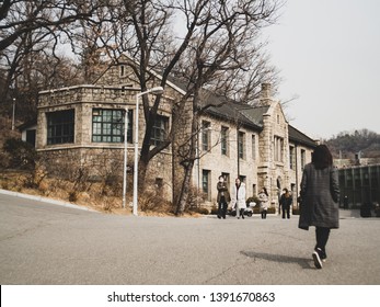 SEOUL, KOREA.February 28,2019 Tourist visiting Ehwa womans university. 