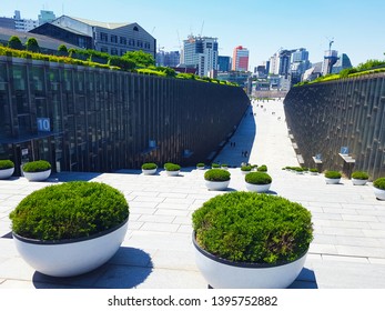 Seoul, KR - MAY 6, 2019: Exterior of the Ewha Womans University, a private women's university that founded in 1886 and currently the largest female educational institute in South Korea.