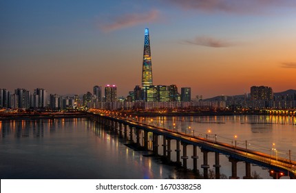 Seoul Night Cityscape, South Korea 