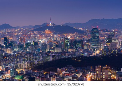 Seoul South Korea City Skyline Nighttime Stock Photo (Edit Now) 168408227