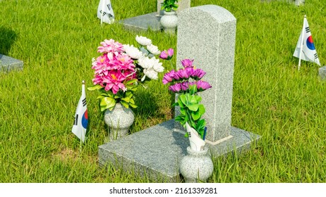 Seoul, Republic Of Korea-National Cemetery Of National Merit Tombstone