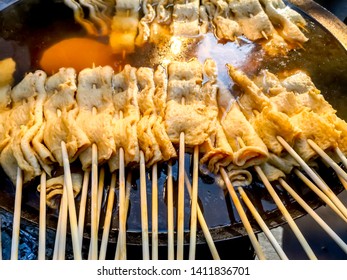 Seoul, South Korea - April 12, 2019: Korean Street Foods In Seoul, South Korea. 