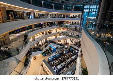 Seoul, South Korea - August 15 2020: An Overhead View Of The Times Square Shopping Mall In The Yeongdeungpo District Of Seoul, Korea. 