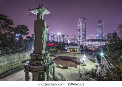 Seoul, South Korea At Bongeunsa Temple.