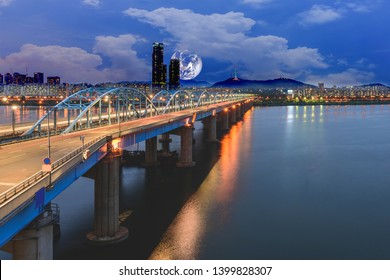 Moon on the cloud water south korea