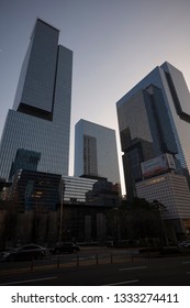 Seoul, South Korea - January 13 2019: The Office Buildings In Seocho District In Gangnam.