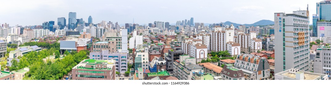 Seoul, South Korea - Jul 21, 2018 : A View Of Gangnam, Seocho District In Seoul City