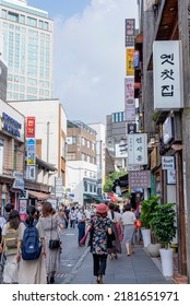SEOUL, SOUTH KOREA - July 22, 2022:Insadong Street (Tourist Attraction In Seoul.) 