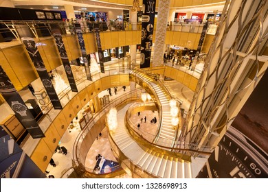 Seoul, South Korea - March, 2019: Inside Of Lotte World Mall, The Largest Luxurious Department Store In Korea.