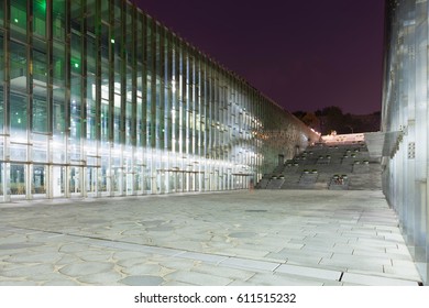 SEOUL, SOUTH KOREA - MARCH 28, 2017: Underground library of the Ewha Womans University - Seoul, South Korea - March 28, 2017