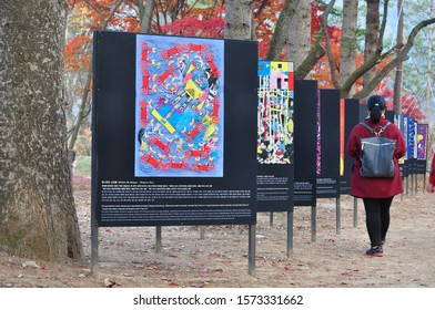 SEOUL, SOUTH KOREA-NOVEMBER 6, 2014 Outdoor Art Exhibition At Nami Island.