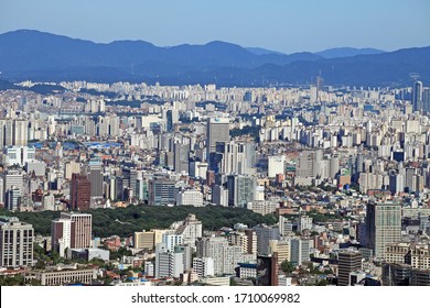 Seoul/Korea - April 15, 2015 : Buildings in central Seoul