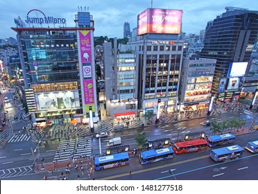 Seoul/Korea - July 14, 2011 : Gangnam Station Street