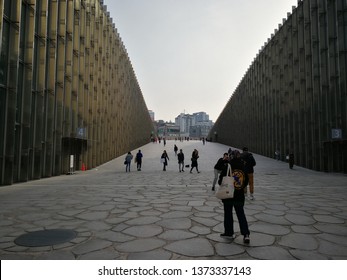 Seoul,South Korea-March 28th 2019: Tourist visiting Ehwa University 