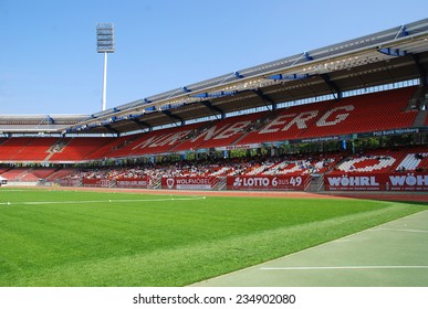 SEP 07, 2014 Nurnberg Biggest German Shepherd Dog Show In Germany. Empty Stadium Before Show