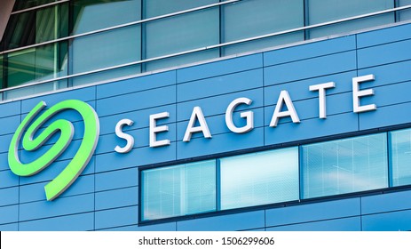 Sep 16, 2019 Fremont / CA / USA - Seagate Logo At Their Fremont Research Center Building In Silicon Valley; Seagate Technology PLC Is An American Data Storage Company