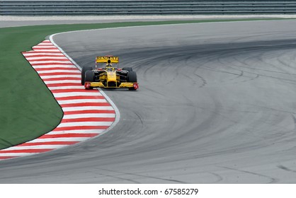 SEPANG, MALAYSIA - APRIL 2 : Renault Racing Team Driver, Robert Kubica Action On Track In Petronas Formula One 2010 At Sepang Circuit. April 2, 2010 In Sepang, Malaysia