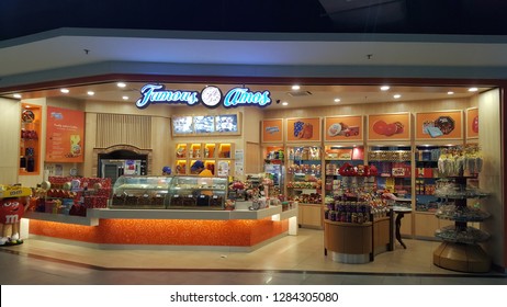 Sepang / Malaysia - December 11 2018: Famous Amos Shop In KLIA2. Famous Amos Is A Brand Of Cookies Founded In Los Angeles In 1975 By Wally Amos.