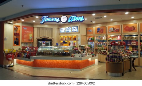 Sepang / Malaysia - December 11 2018: Famous Amos Shop In KLIA2. Famous Amos Is A Brand Of Cookies Founded In Los Angeles In 1975 By Wally Amos.