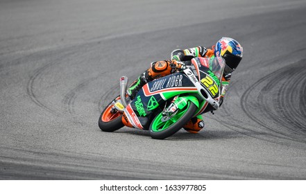 SEPANG, MALAYSIA - NOVEMBER 03, 2019 : BOE Skull Rider Mugen Race KTM Japan Rider Kazuki Masaki (22) During The Moto3 Malaysia Motorcycle Grand Prix (MotoGP) At Sepang International Circuit (SIC).