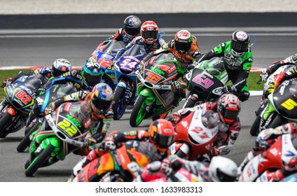 SEPANG, MALAYSIA - NOVEMBER 03, 2019 : BOE Skull Rider Mugen Race KTM Kazakhstan Rider Makar Yurchenko (76) During The Moto3 Malaysia Motorcycle Grand Prix (MotoGP) At Sepang Circuit (SIC).