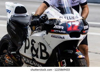 SEPANG, MALAYSIA - NOVEMBER 4, 2018: Bike Of Czech Ducati Rider Karel Abraham At SHELL MotoGP Of Malaysia