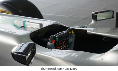 SEPANG, MALAYSIA-MARCH 23 : View of steering of Petronas Mercedes GP F1 during the Malaysian F1 Grand Prix on March 23, 2012 in Sepang International Circuit in Sepang, Malaysia.