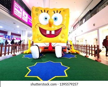 Sepang, Malaysia-May 11, 2019: Spongebob replica in the Kuala Lumpur International Airport 2.  